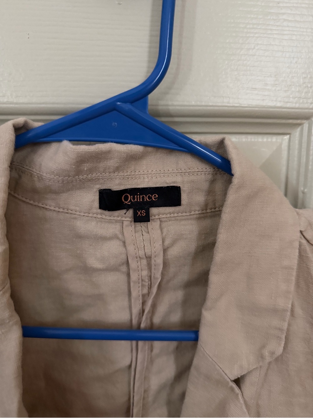 Quince Women's Linen Light Beige Unstructured Blazer - Picture 2 of 3